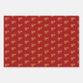 Elegantes Schwarz, Rot, Blau, Imitate Gold 9. Even Geschenkpapier Set (Vorderseite 2)