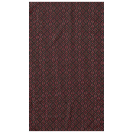 Elegantes Schwarz-Rot-Damaskus-Muster Tischdecke (Vorderseite)