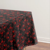 Elegantes Schwarz-Rot-Damaskus-Muster Tischdecke (Beispiel)