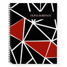 Elegantes Schwarz-Rot-Geometrisches Muster