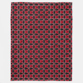 Elegantes schwarz-rot kariertes Muster Fleecedecke (Vorderseite)