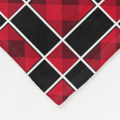 Elegantes schwarz-rot kariertes Muster Fleecedecke (Ecke)