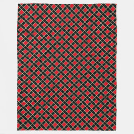 Elegantes Schwarz-Rot-Karuomuster Fleecedecke