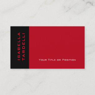 Elegantes Schwarz-Rot Minimalist Premium Seide Visitenkarte