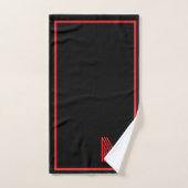 Elegantes Schwarz/Rot-Personalisiertes Monogramm Badhandtuch Set (Handtuch)