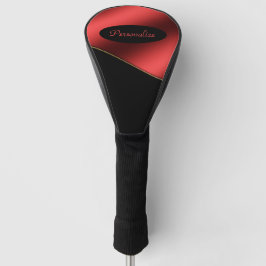 Elegantes Schwarz Rot Stilvolles Wave Design perso Golf Headcover