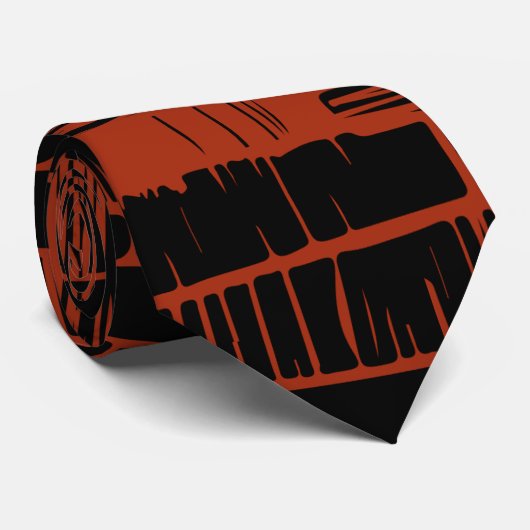 Elegantes schwarz-rotes abstraktes Muster Krawatte (Gerollt)