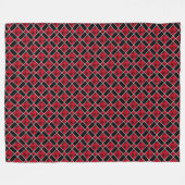 Elegantes schwarz-rotes Diamantmuster Fleecedecke (Vorderseite (Horizontal))