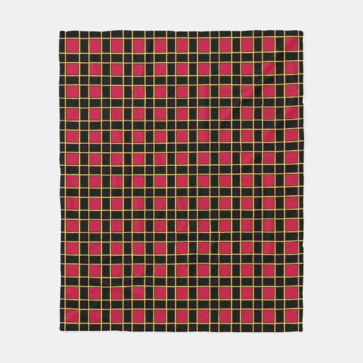 Elegantes schwarz-rotes Muster Fleecedecke (Vorderseite)