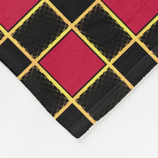 Elegantes schwarz-rotes Muster Fleecedecke (Ecke)