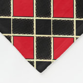 Elegantes schwarz-rotes Muster Fleecedecke (Ecke)
