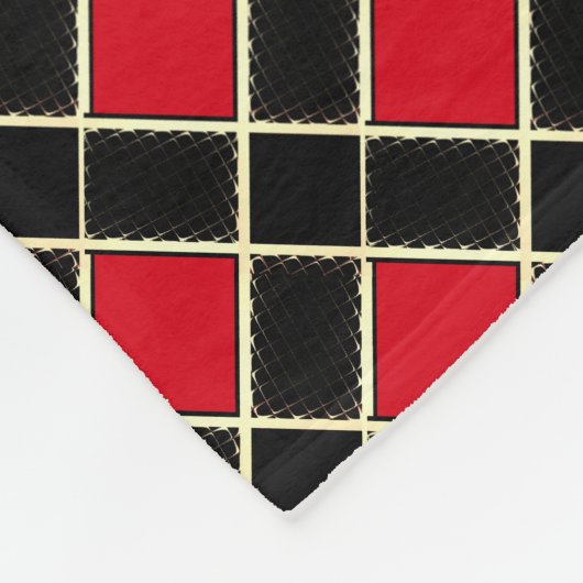 Elegantes schwarz-rotes Muster Fleecedecke (Ecke)