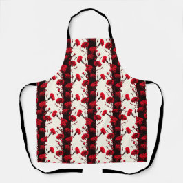 Elegantes Schwarz Rotes Weiß Streifen Carnation Schürze