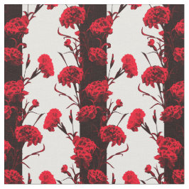 Elegantes Schwarz Rotes Weiß Streifen Carnation Stoff