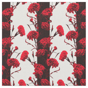 Elegantes Schwarz Rotes Weiß Streifen Carnation Stoff