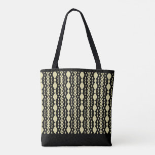 Elegantes Schwarz & Sand Beige Muster Tasche