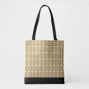 Elegantes Schwarz, Sand & Braunes Muster Tasche