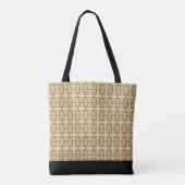 Elegantes Schwarz-, Sand- und Braun-Muster Tasche (Rückseite)