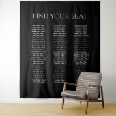 Elegantes Schwarz Seat Wedding Chart Wandteppich (Beispiel)