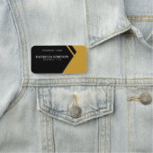 Elegantes Schwarz & Senfgelb: Raffinierte Ästhetik Namensschild (Beispiel)