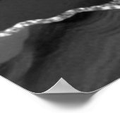 Elegantes Schwarz-Silber-Agate-Hochzeitsdiagramm Poster (Ecke)