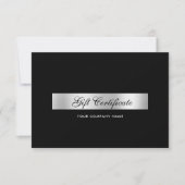 Elegantes Schwarz-Silber-Geschenkgutschein (Vorderseite)