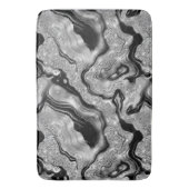 Elegantes Schwarz-Silber-Glitzer-Muster Badematte (Vorderseite Vertikal)