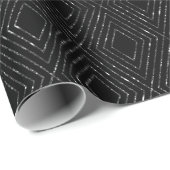 Elegantes Schwarz-Silber-Glitzer-Muster Geschenkpapier (Rolleneckpunkt)