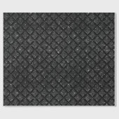 Elegantes Schwarz-Silber-Glitzer-Muster Geschenkpapier (Flach)