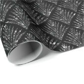 Elegantes Schwarz-Silber-Glitzer-Muster Geschenkpapier (Rolleneckpunkt)