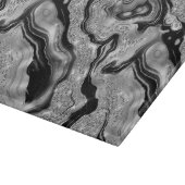 Elegantes Schwarz-Silber-Glitzer-Muster Schneidebrett (Ecke)