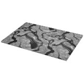 Elegantes Schwarz-Silber-Glitzer-Muster Schneidebrett (Ecke)
