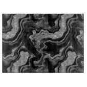 Elegantes Schwarz-Silber-Glitzer-Muster Schneidebrett (Vorderseite)