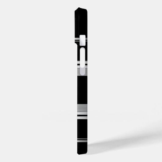 Elegantes Schwarz-Silber-Grau-Design Case-Mate iPhone Hülle (Rückseite / Links)