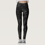 Elegantes Schwarz/Silber-Graues Leopard-Druckmuste Leggings<br><div class="desc">Schwarz-Silber-Leopard-Druckmuster</div>