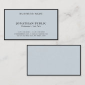 Elegantes Schwarz & Silber Modernes Minimalistisch Visitenkarte (Vorne/Hinten)