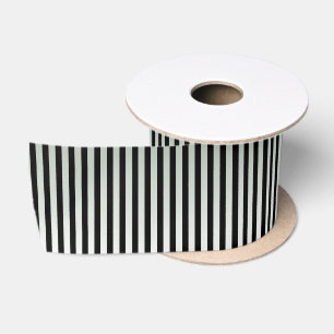Elegantes Schwarz-Silber-Streifenmuster Satinband