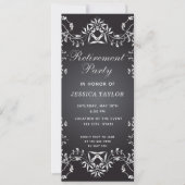 Elegantes Schwarz-Silber-Verziertes Party für die  Einladung (Vorderseite)