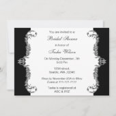 Elegantes, schwarz-silbergraues Brautparty Einladung (Vorderseite)