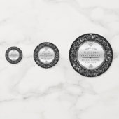 Elegantes Schwarz & Silver Wedding Jubiläum Konfetti (Rückseiten)