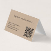 Elegantes Schwarz-Tan-Logo-QR-Code Professional Visitenkarten (Rückseite)