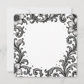 Elegantes Schwarz-Tinte-Blumendesign (Vorderseite)