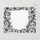 Elegantes Schwarz-Tinte-Blumendesign Postkarte (Vorderseite)