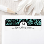 Elegantes Schwarz und Aquamarin Blau mit Monogramm (Insitu)