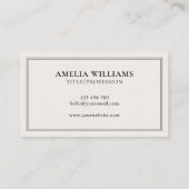 Elegantes Schwarz und Elfenbeinküste Minimalistisc Visitenkarte (Rückseite)