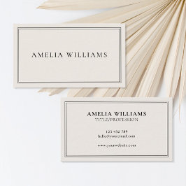 Elegantes Schwarz und Elfenbeinküste Minimalistisc Visitenkarte