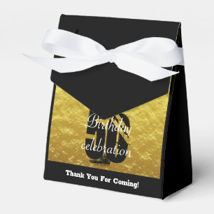 Elegantes Schwarz und Gold 50. Geburtstag jedes Al Geschenkschachtel