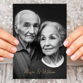 Elegantes Schwarz und Gold: 50. Hochzeitstag Einladung