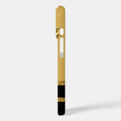 Elegantes Schwarz und Gold auf Gold-Blume Case-Mate iPhone Hülle (Rückseite / Links)