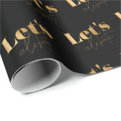 Elegantes Schwarz und Gold Feiern zum Geburtstag Geschenkpapier (Rolleneckpunkt)